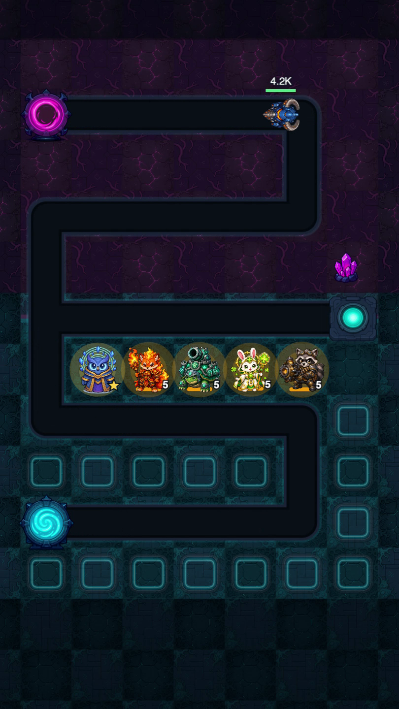 Current released Starvoxel: Defender gameplay with both lanes active