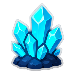 Cyan crystal cluster element