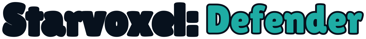 Starvoxel: Defender dark wordmark PNG